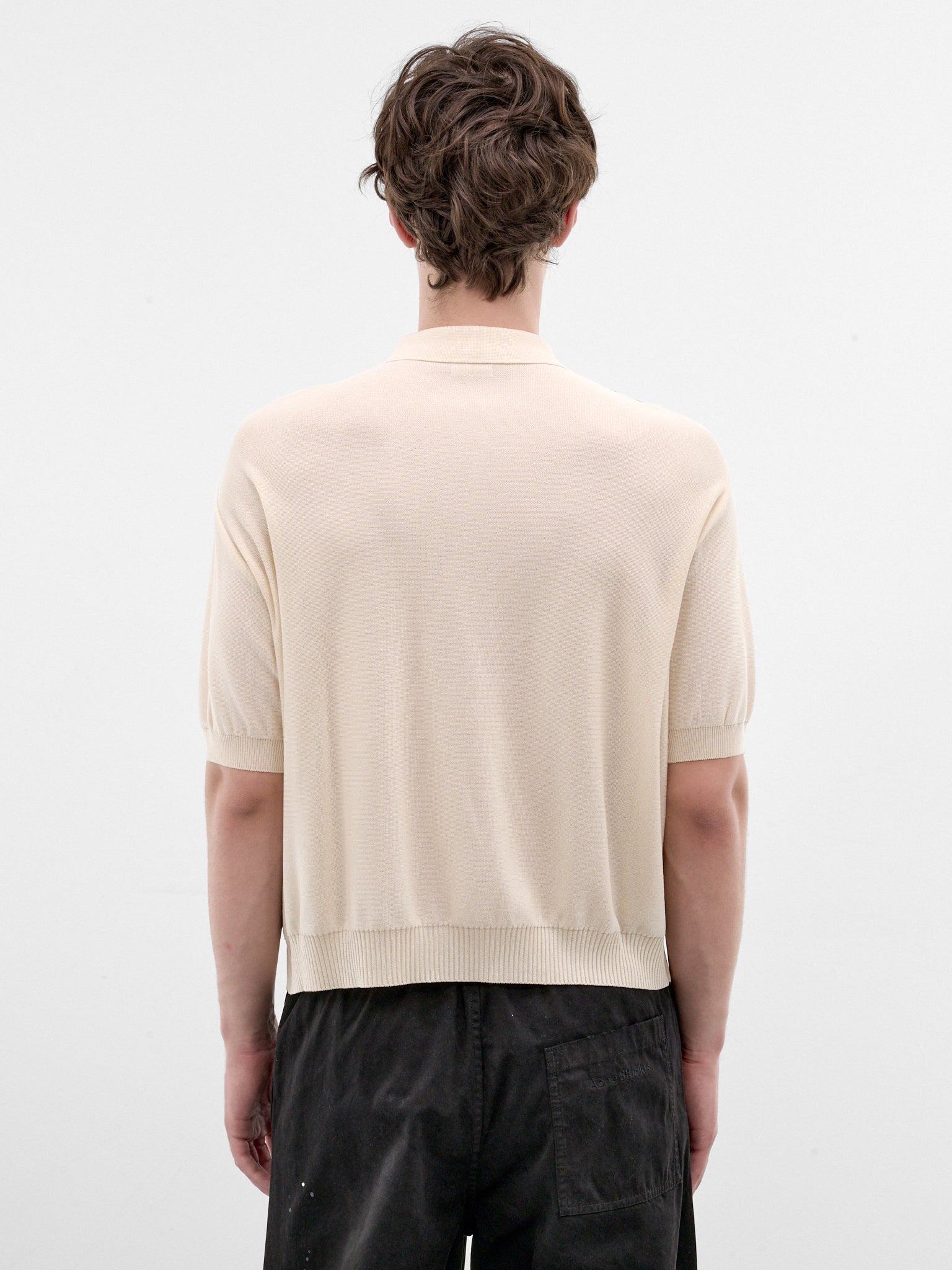 Black Embroidered Knit Polo Shirt (K2604KN149-BLACK)
