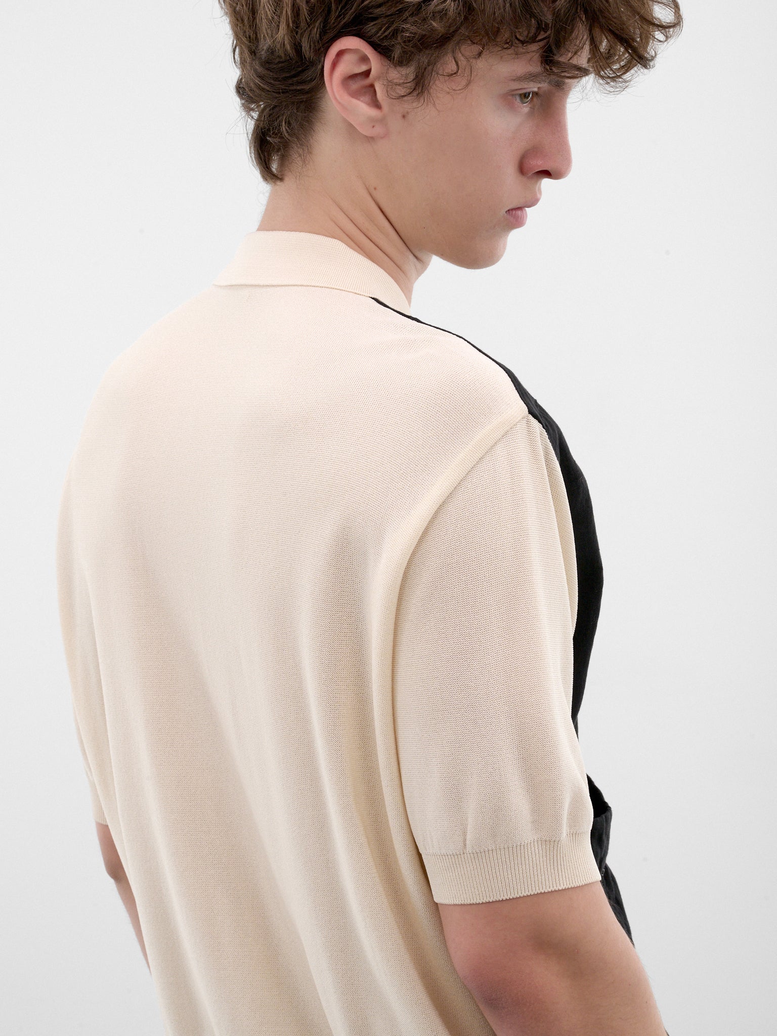 Black Embroidered Knit Polo Shirt (K2604KN149-BLACK)