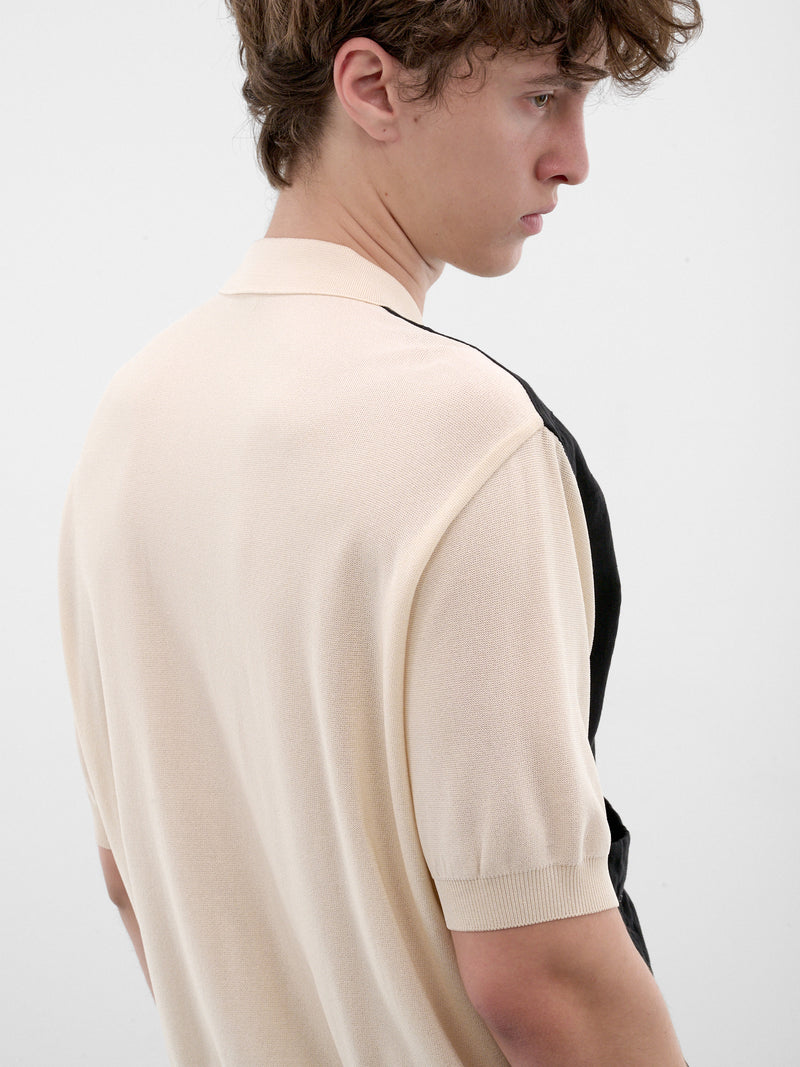 Black Embroidered Knit Polo Shirt (K2604KN149-BLACK)