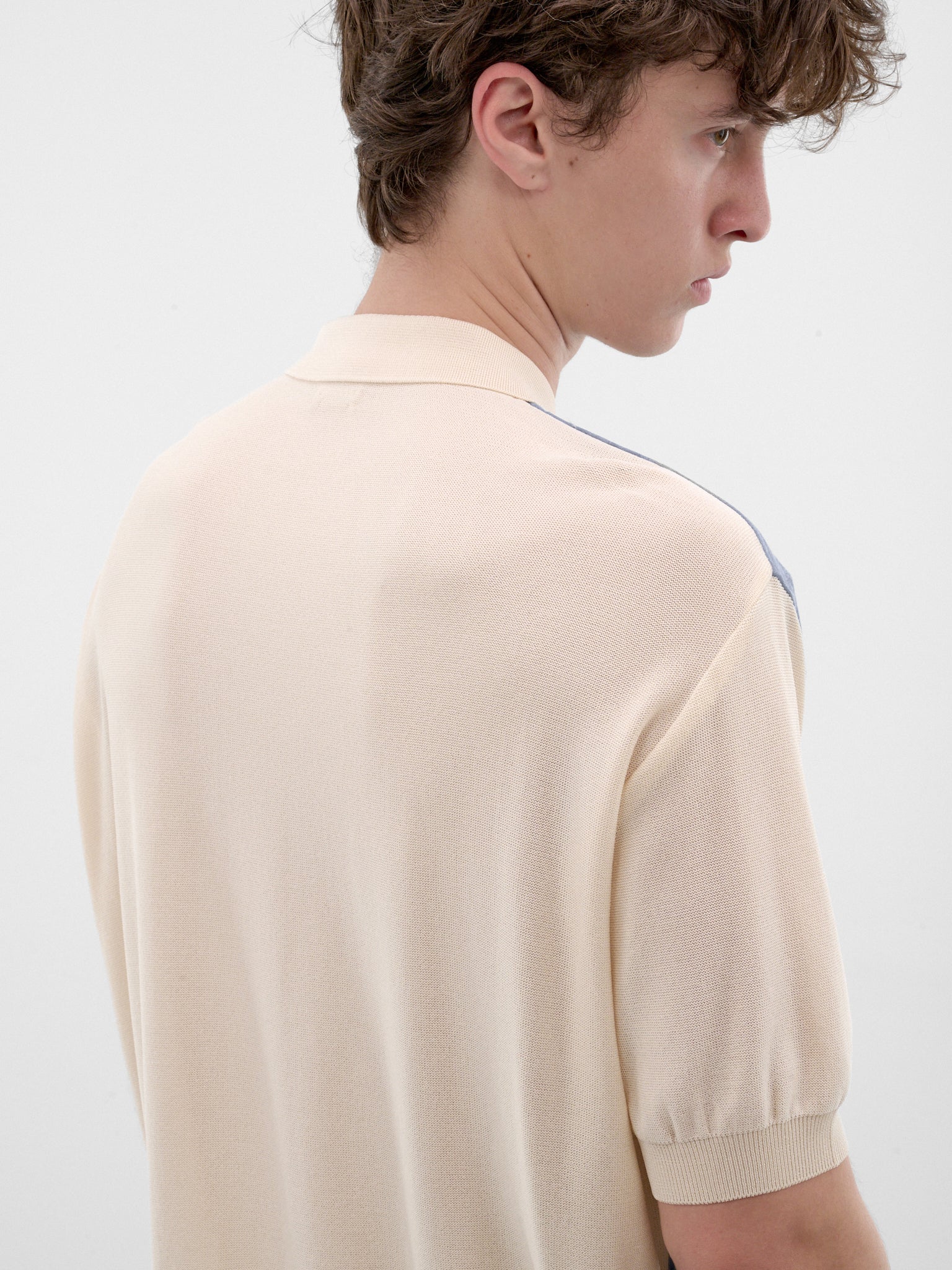 Blue Embroidered Knit Polo Shirt (K2604KN14-SAX-LIGHT-BLUE)
