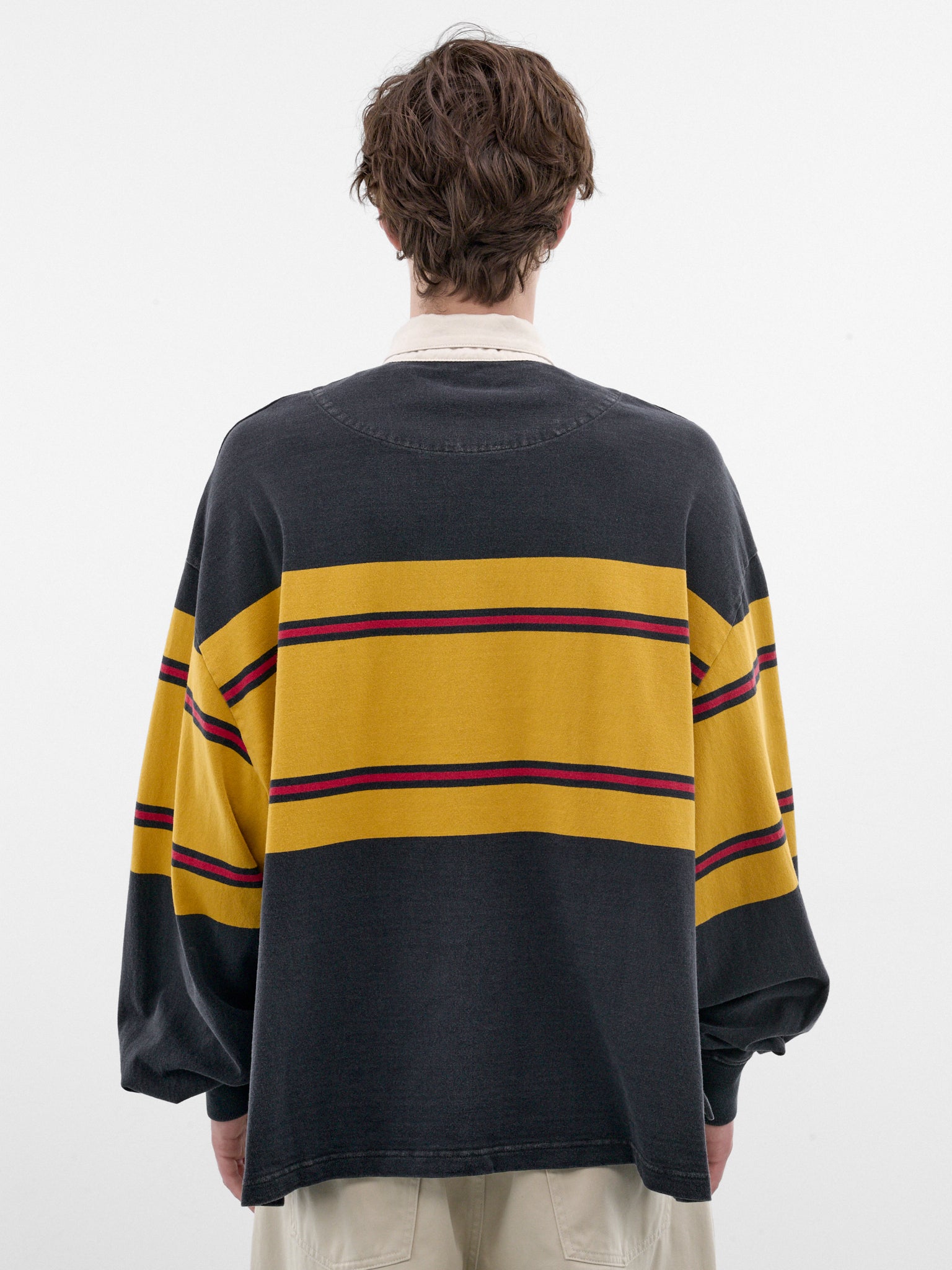 Striped Long Sleeve Rugby Shirt (K2604LC092-BLACK)