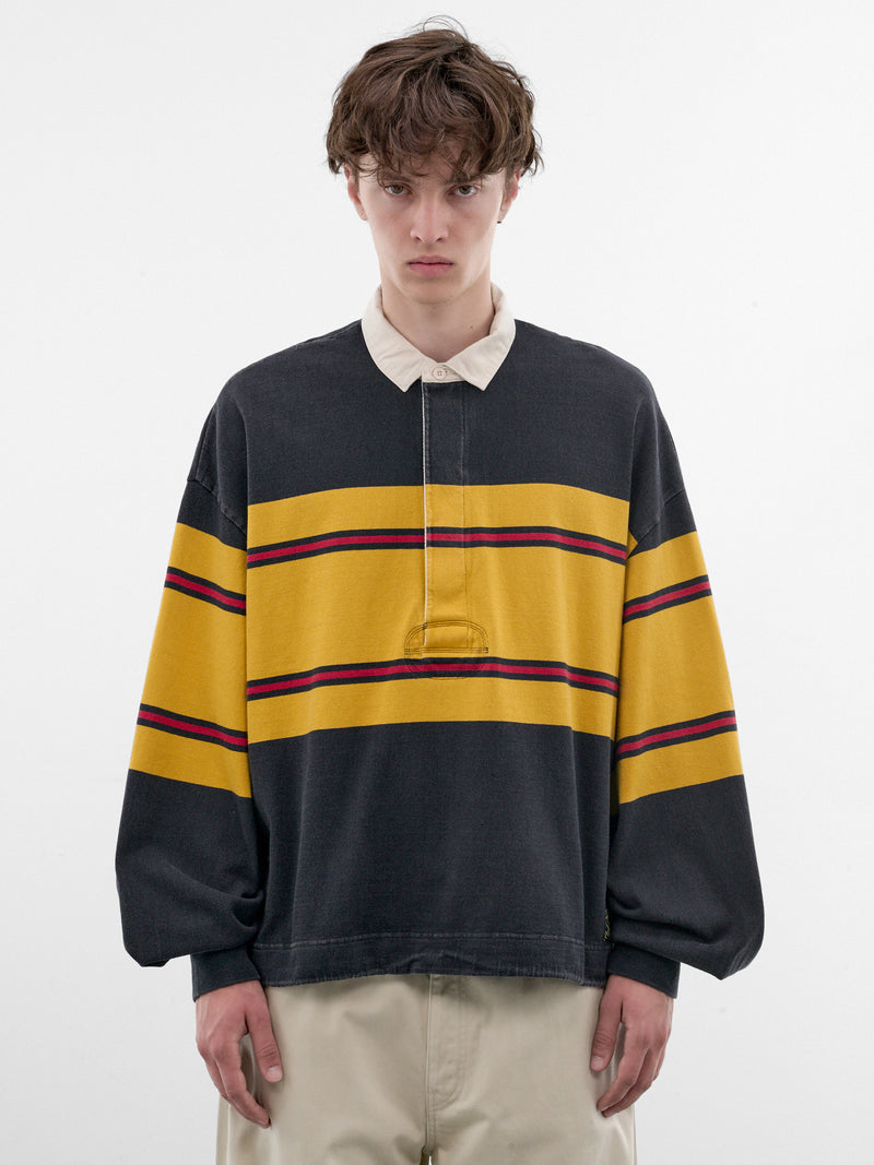 Striped Long Sleeve Rugby Shirt (K2604LC092-BLACK)