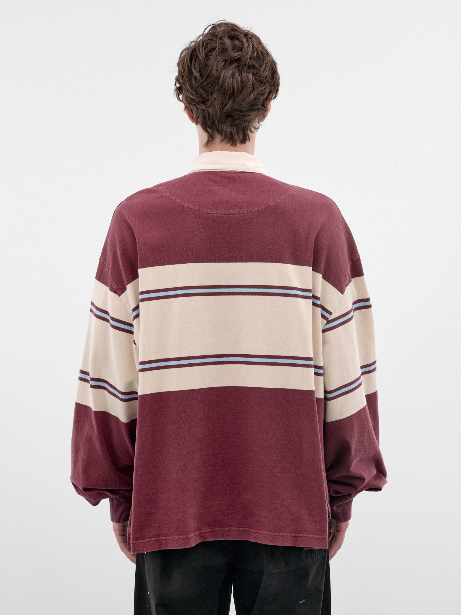 Striped Long Sleeve Rugby Shirt (K2604LC092-ENJ-MAROON