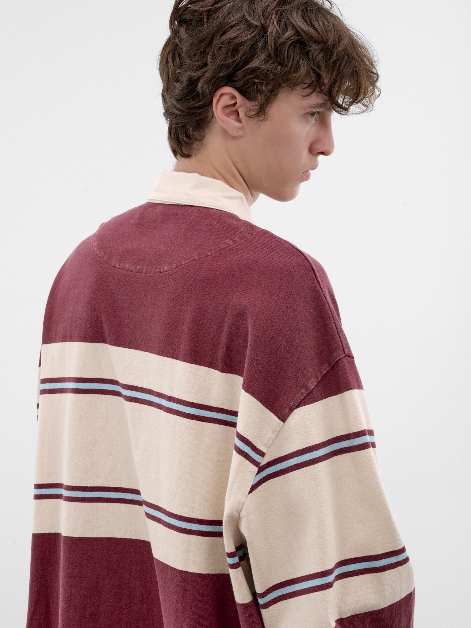 Striped Long Sleeve Rugby Shirt (K2604LC092-ENJ-MAROON