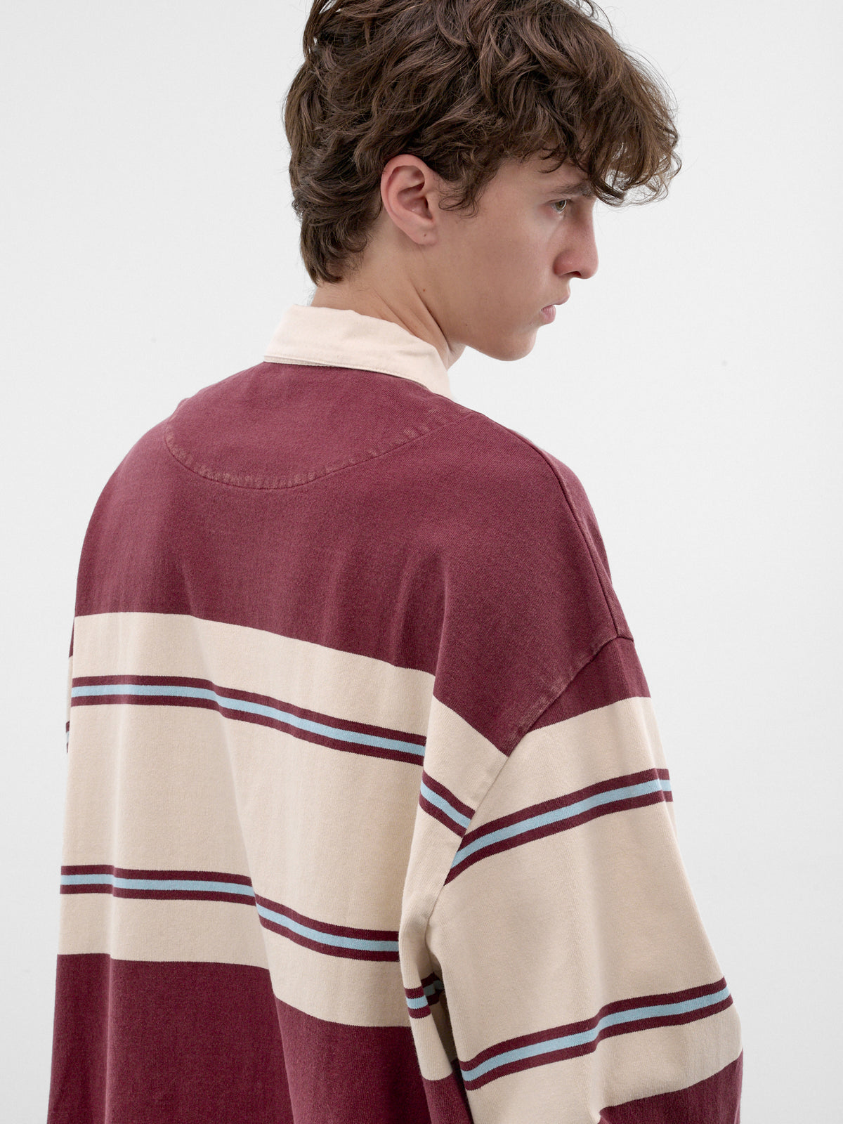 Striped Long Sleeve Rugby Shirt (K2604LC092-ENJ-MAROON