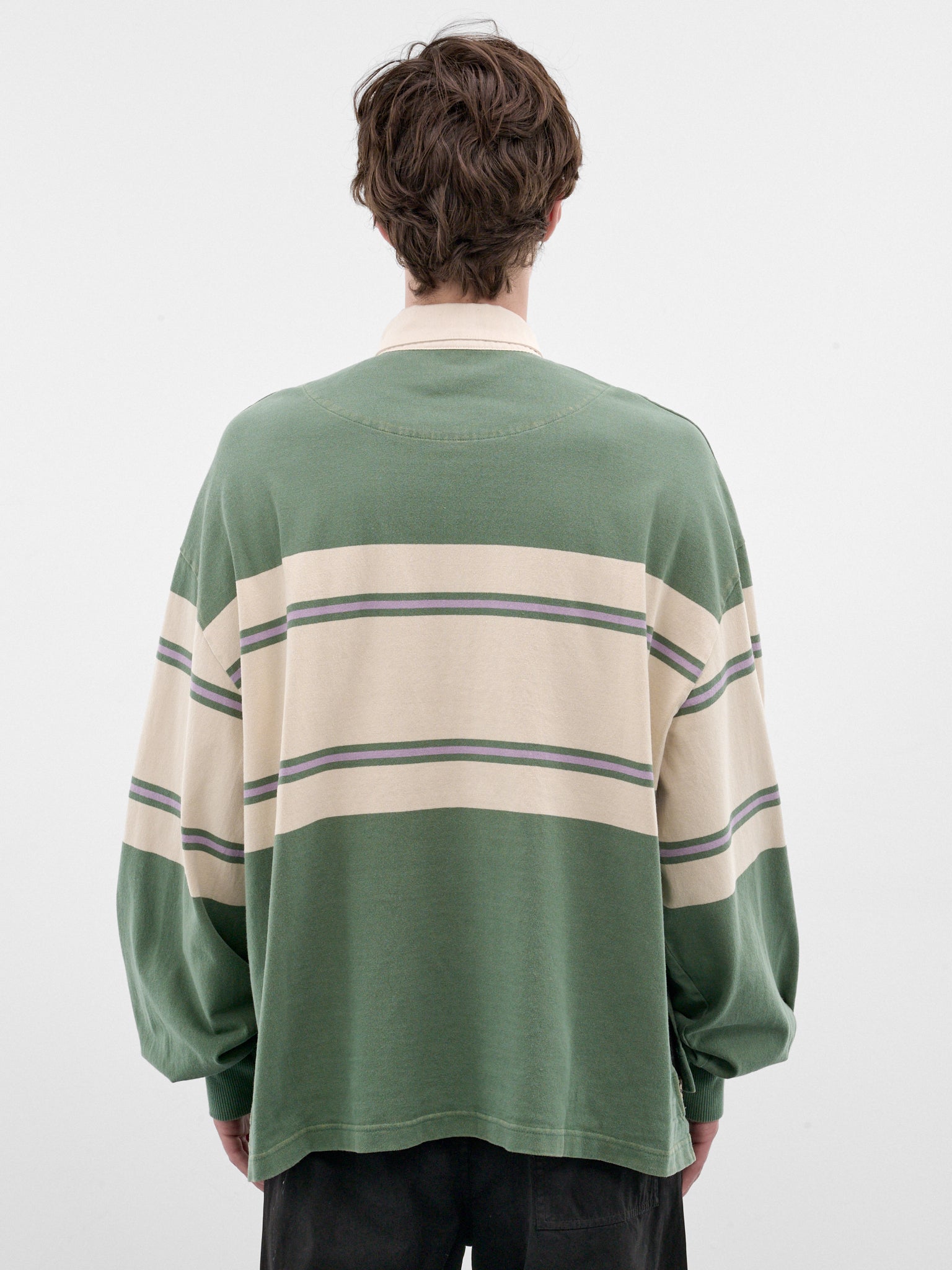 Striped Long Sleeve Rugby Shirt (K2604LC092-GREEN)