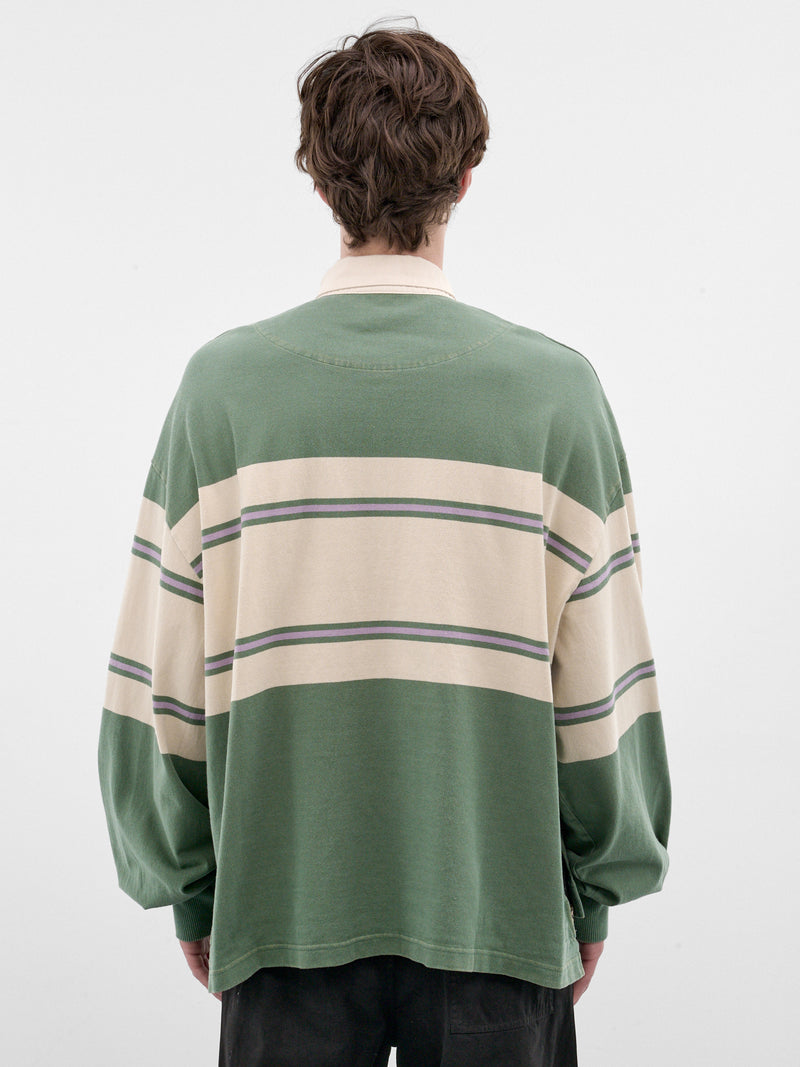 Striped Long Sleeve Rugby Shirt (K2604LC092-GREEN)