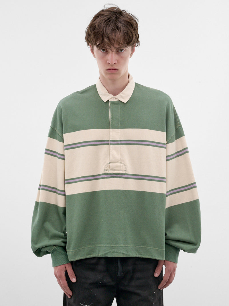 Striped Long Sleeve Rugby Shirt (K2604LC092-GREEN)