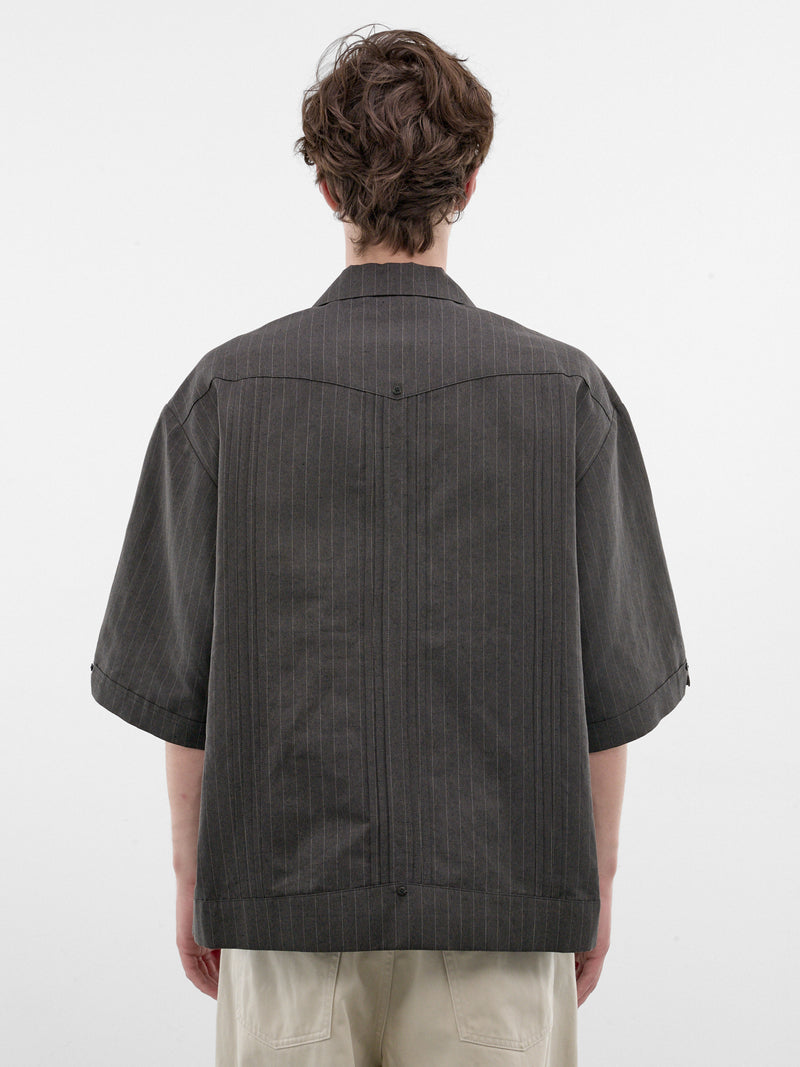 Charcoal Striped Boxy Shirt (K2604SJ099-CHARCOAL)