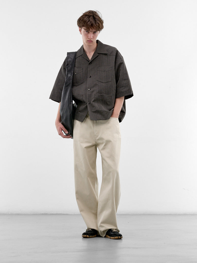 Charcoal Striped Boxy Shirt (K2604SJ099-CHARCOAL)