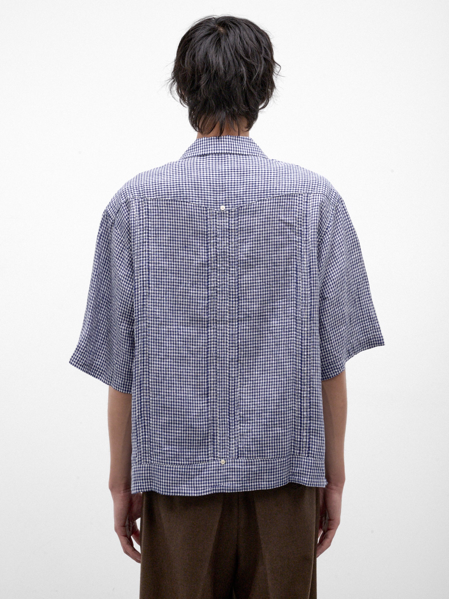 Blue Linen Cuban Shirt (K2604SS111-BL-BLUE)