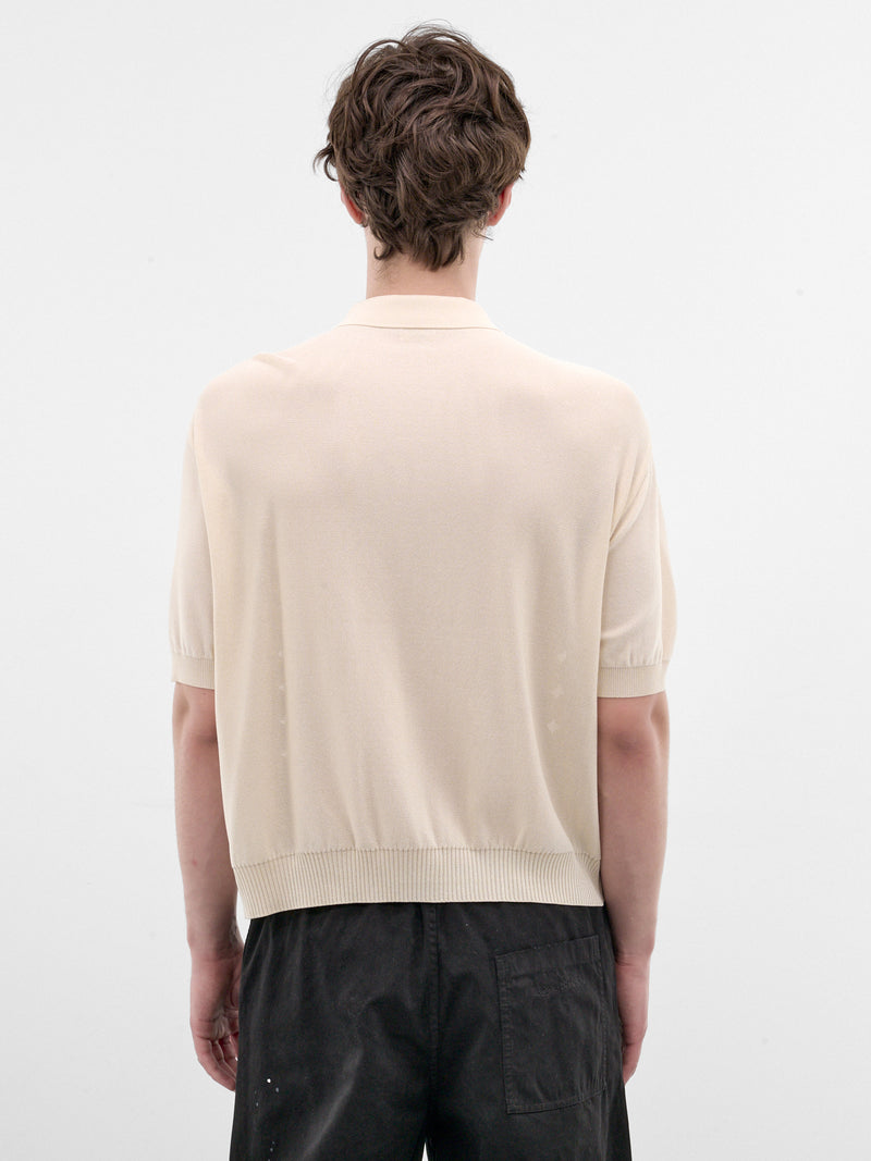 Ivory Rosette Patchwork Knit Polo (K2606KN242-COL-MULTI)