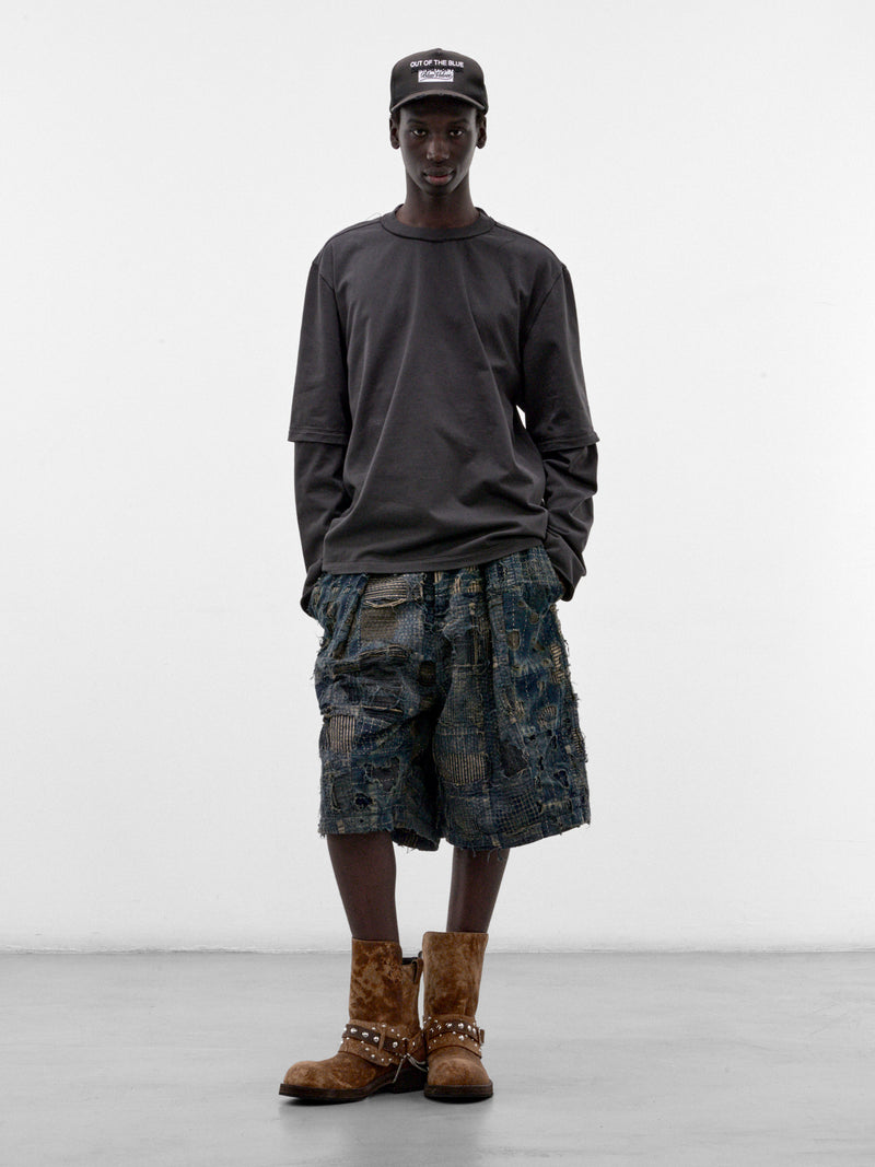 Indigo Boro Jean Shorts (K2606LP253-INDIGO)