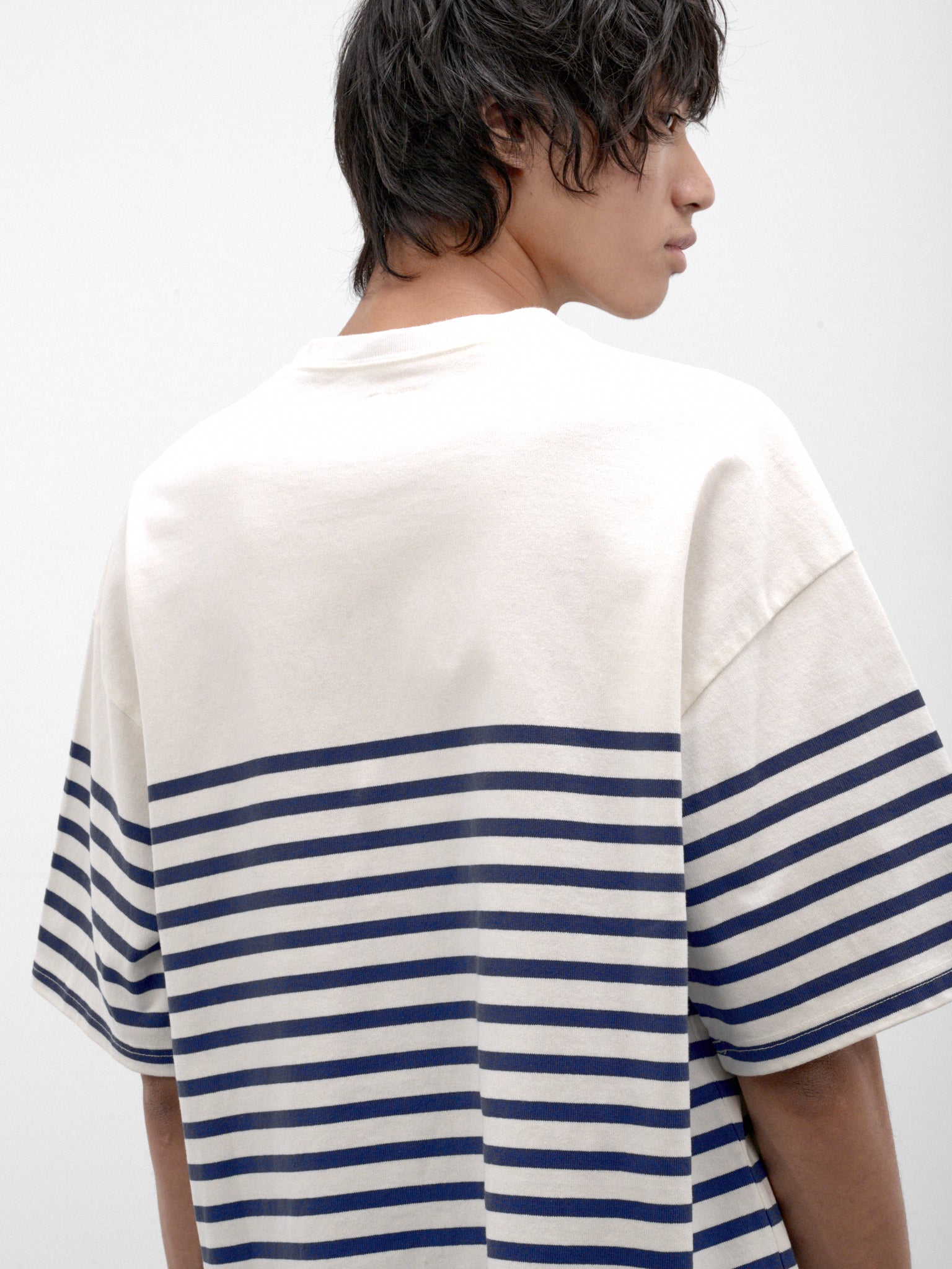 Blue Striped Smiley Graphic Tee (K2606SC237-BL-BLUE)