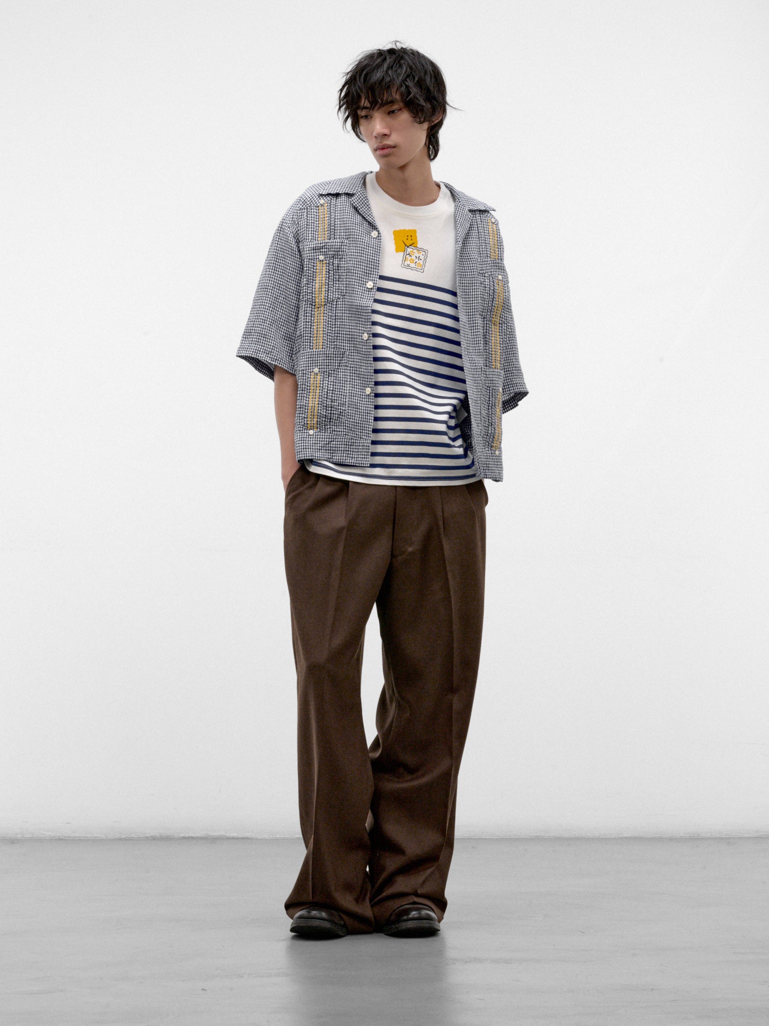 Blue Linen Cuban Shirt (K2604SS111-BL-BLUE)