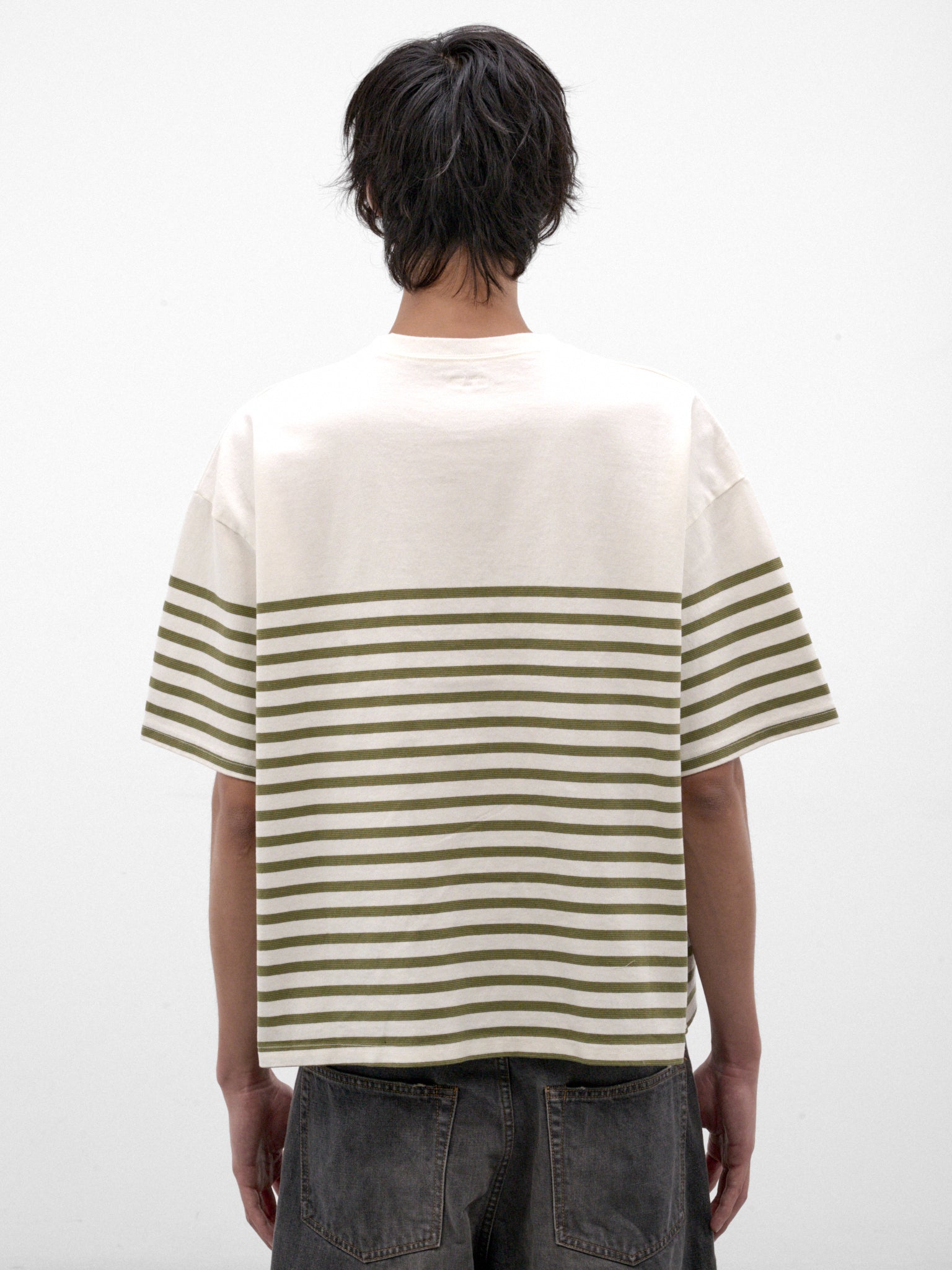 Khaki Striped Smiley Graphic Tee (K2606SC237-KHAKI)