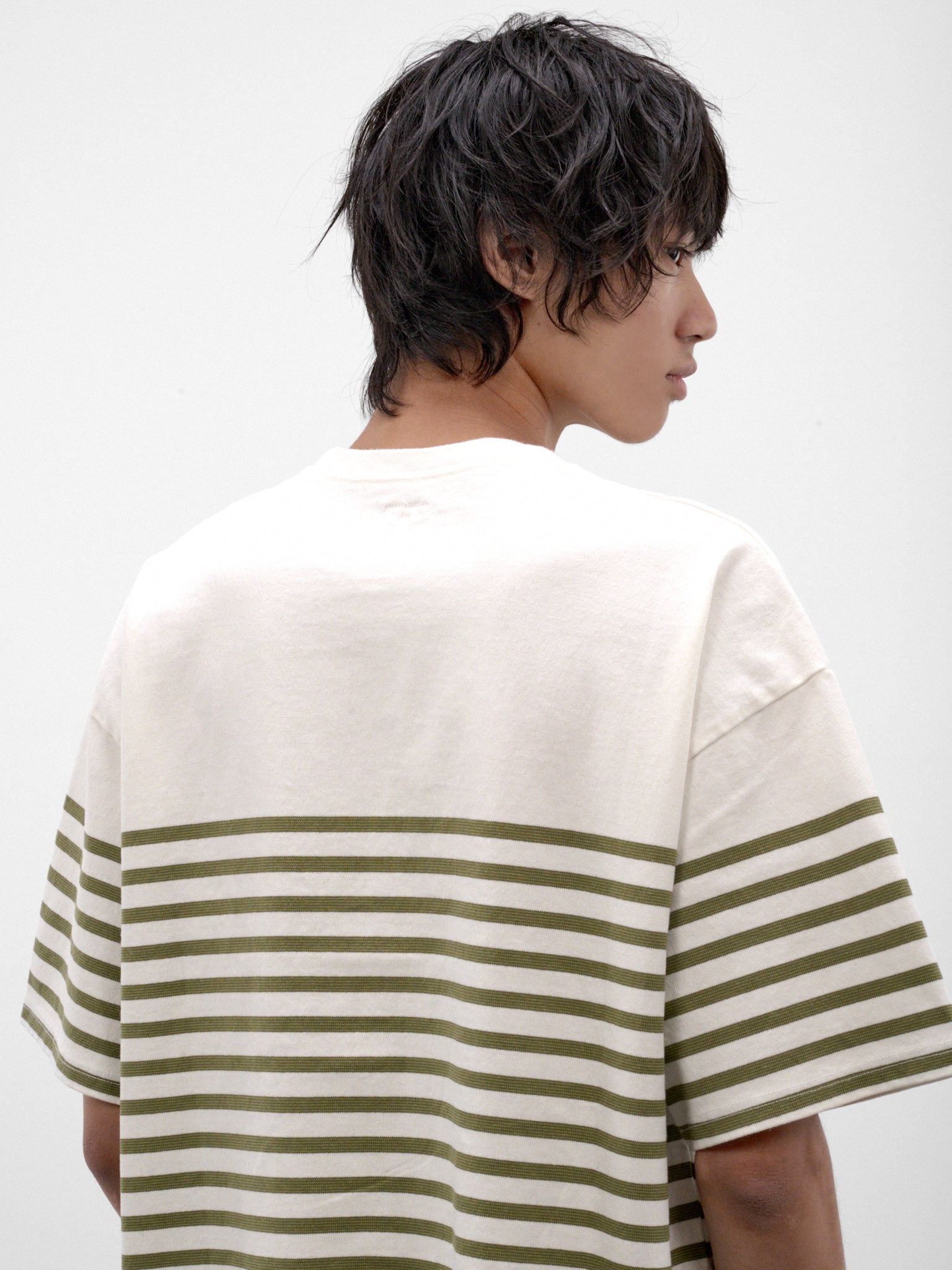 Khaki Striped Smiley Graphic Tee (K2606SC237-KHAKI)