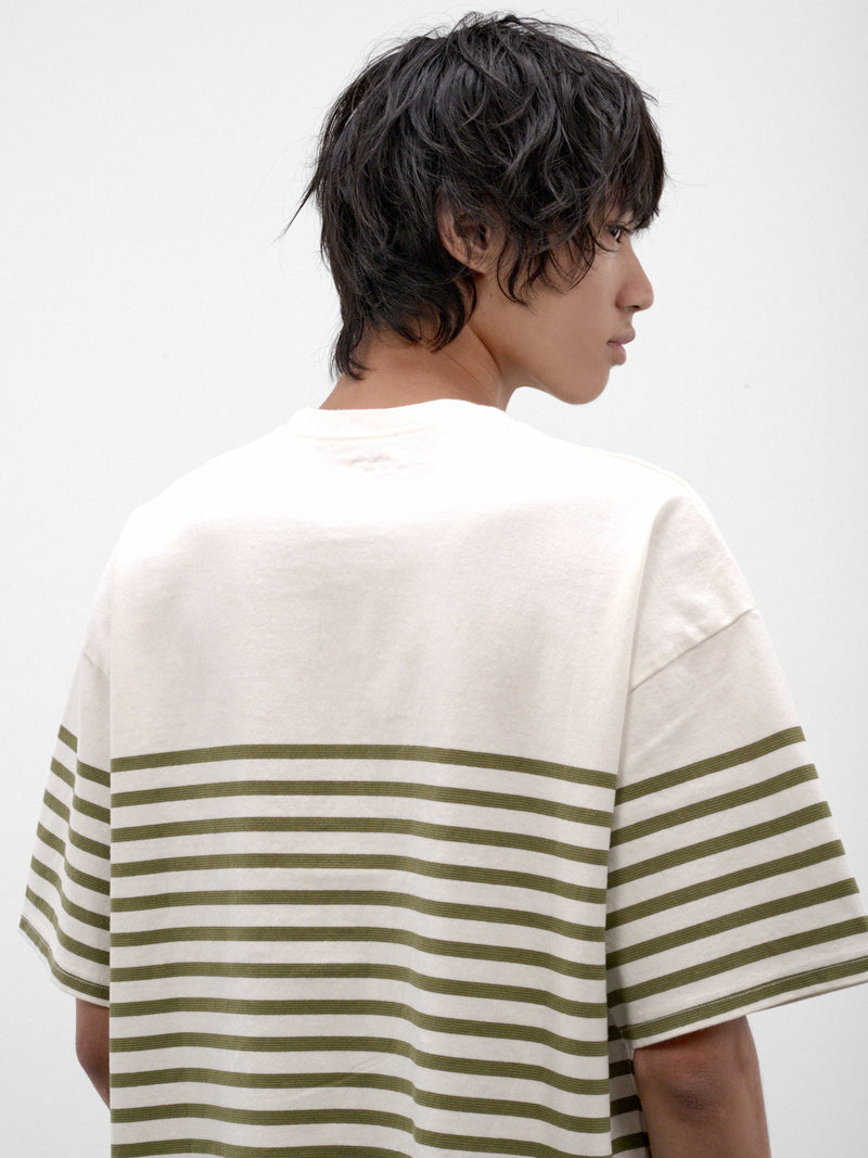 Khaki Striped Smiley Graphic Tee (K2606SC237-KHAKI)
