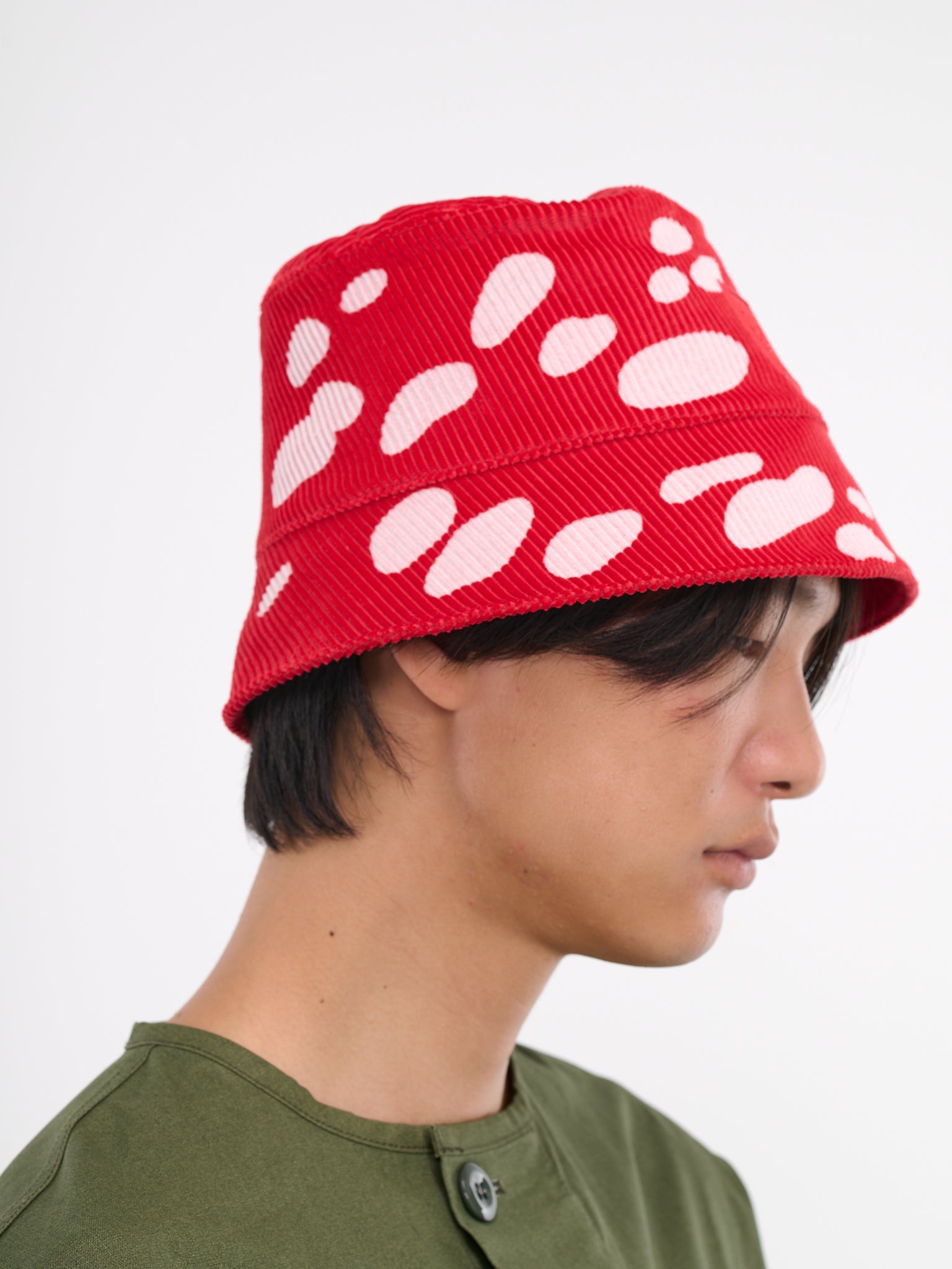 Mushroom Bucket Hat (K820HB1X67-DARK-RED)