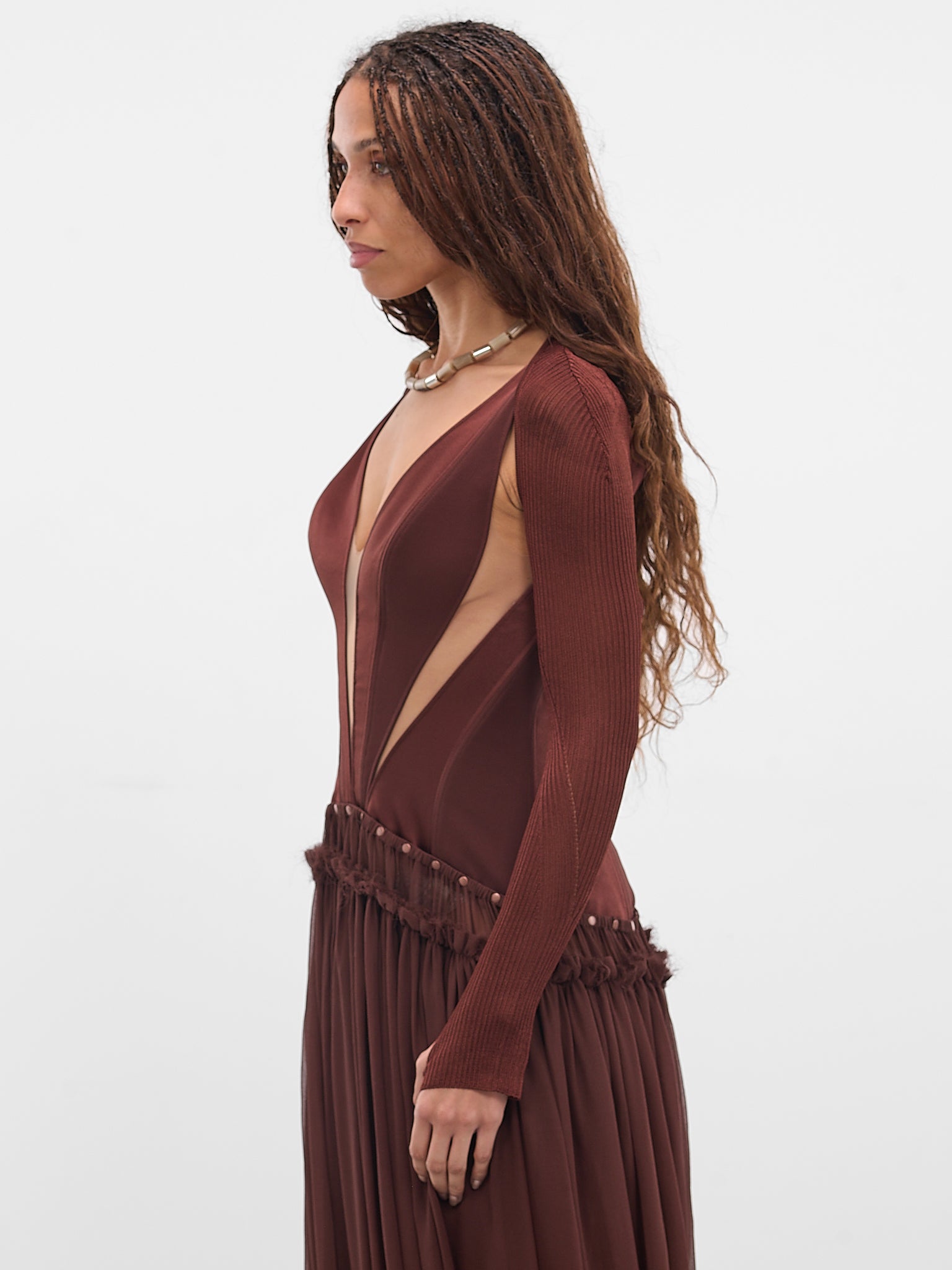 Burgundy Knit Bolero Sleeves (KA01V1BR450-REDDISH-BROWN)