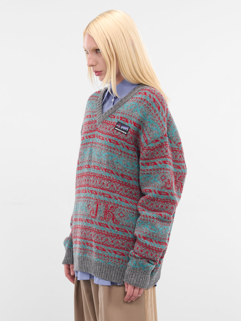 Kairall Layered Shirt Jacquard Sweater (KAIRALL-MULTICOLOR)
