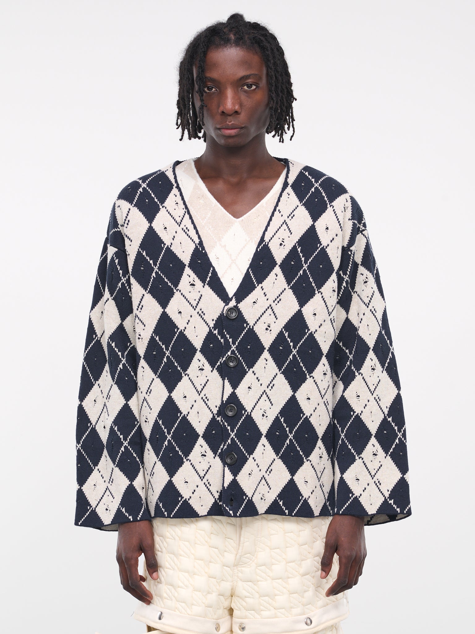 Argyle Cardigan (KCR07-01-BLUE)