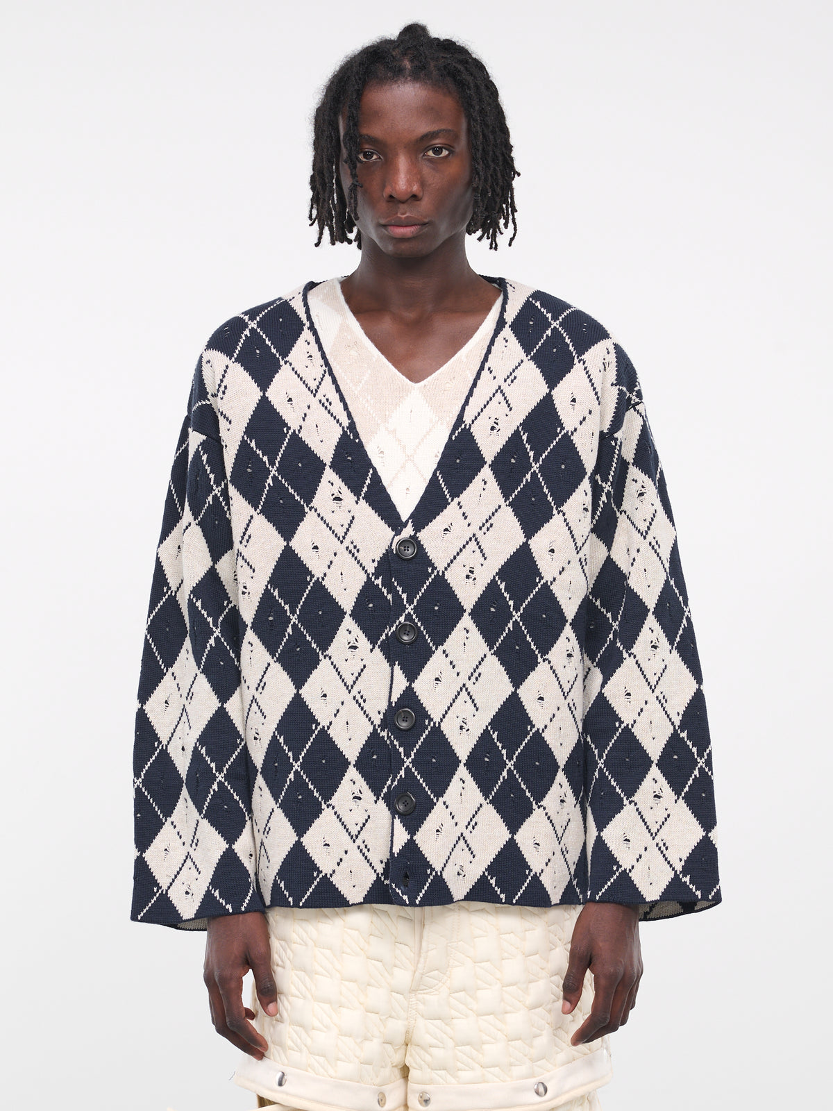 Argyle Cardigan (KCR07-01-BLUE)