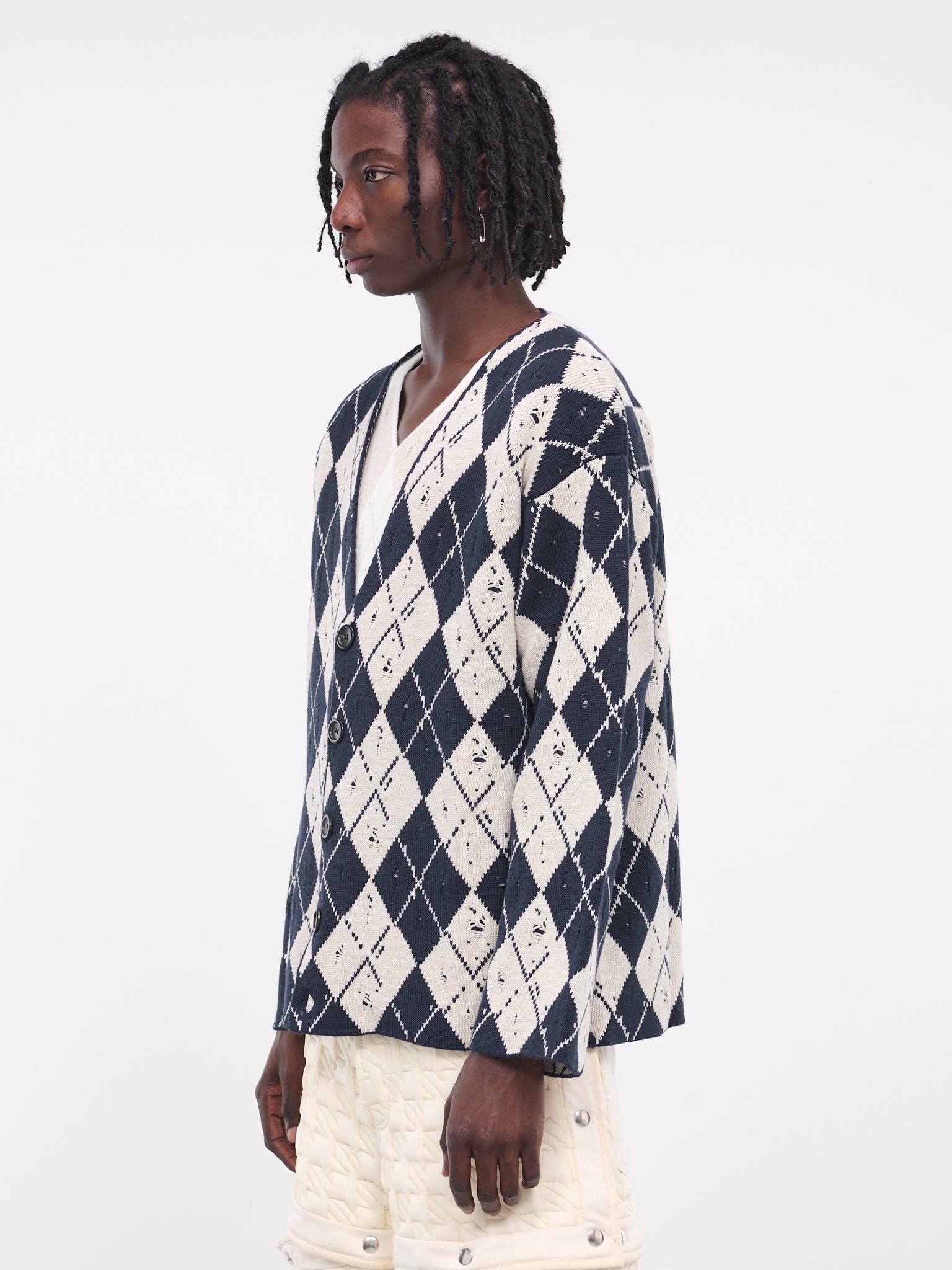 Argyle Cardigan (KCR07-01-BLUE)