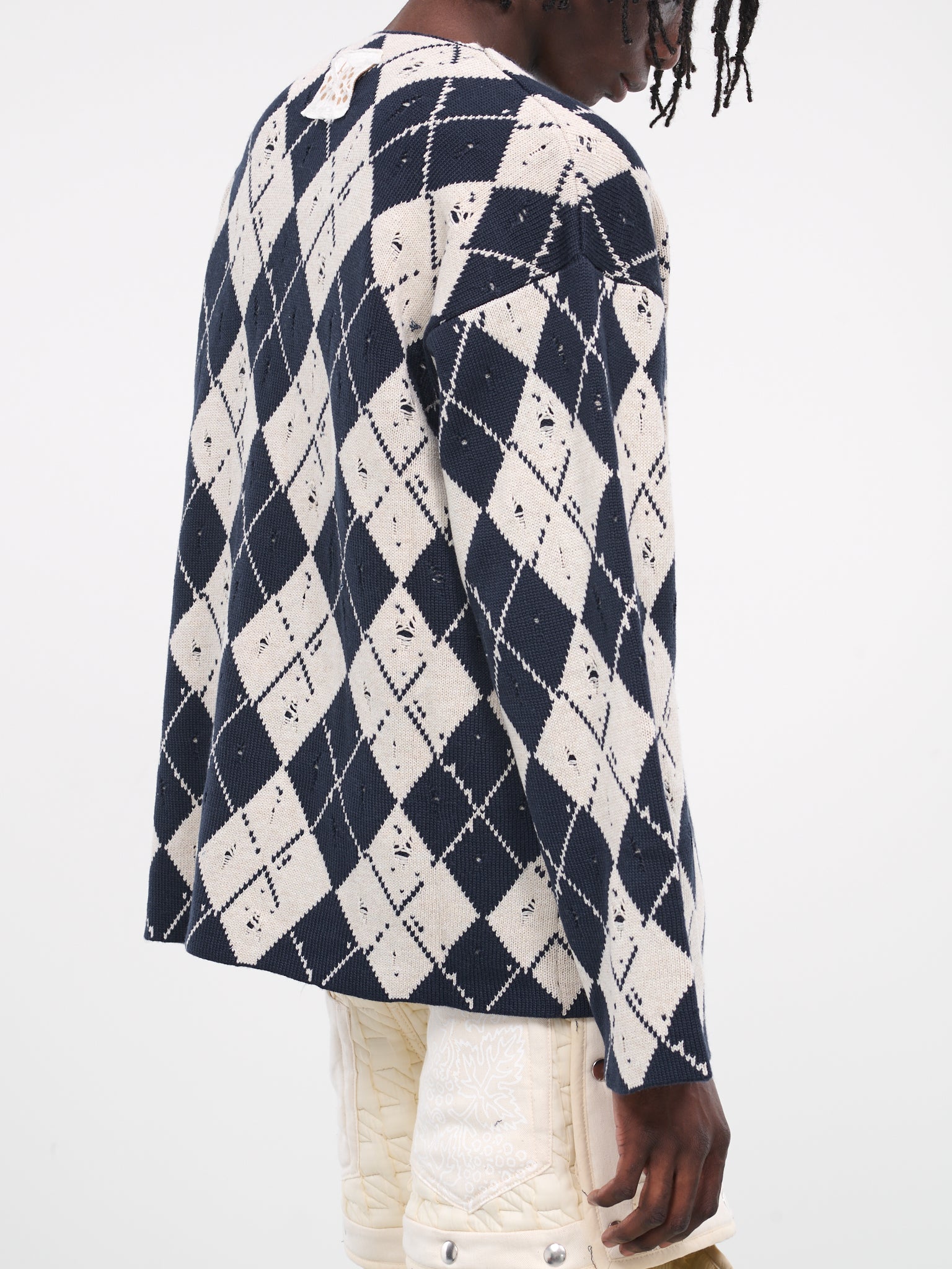 Argyle Cardigan (KCR07-01-BLUE)