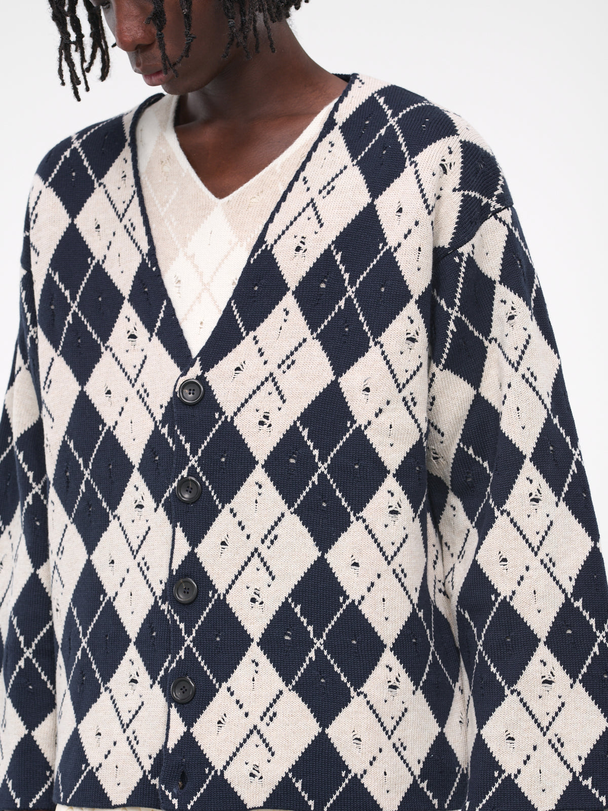 Argyle Cardigan (KCR07-01-BLUE)