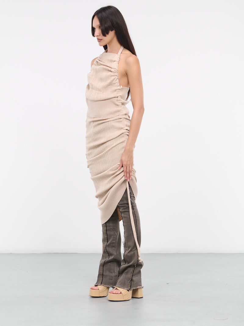 Gathered Dress (KDR03-01-SAND)