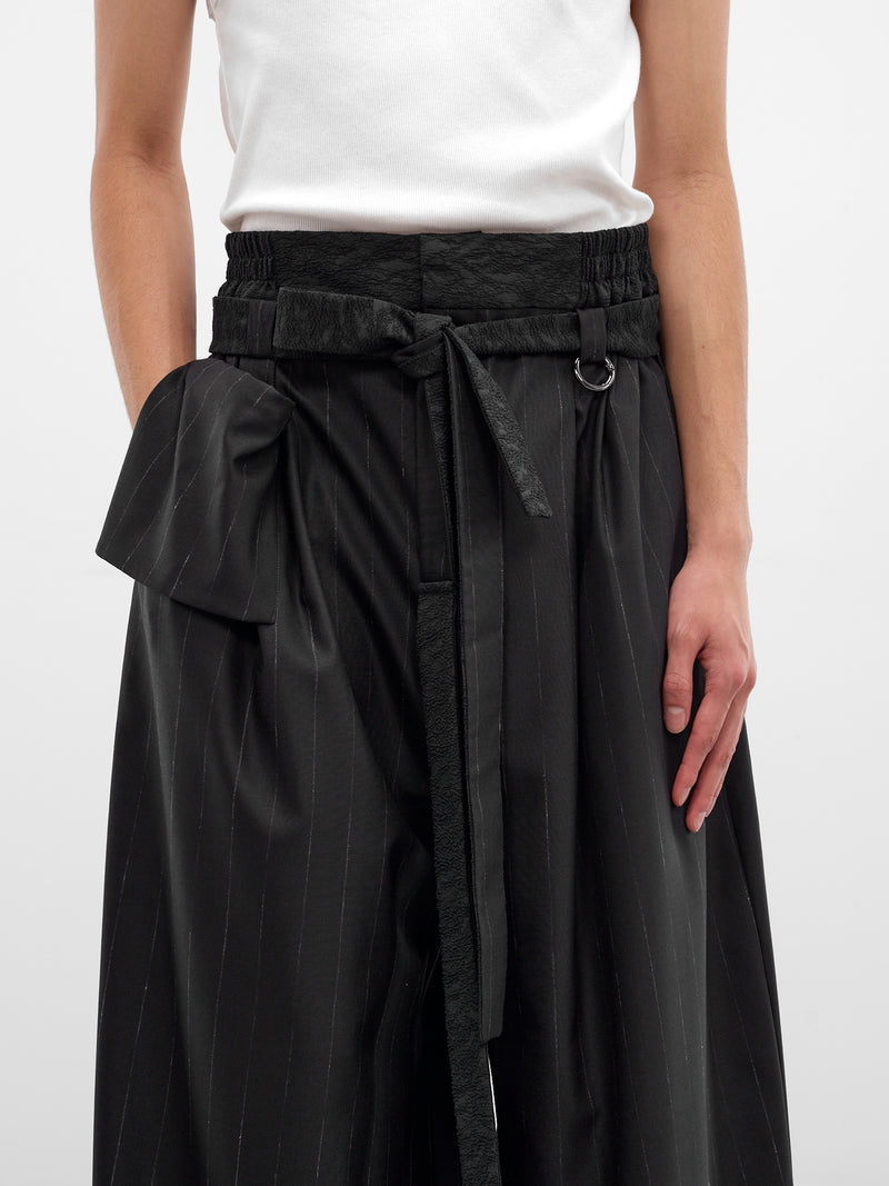 Kholong Navy Pinstripe Wool Trousers (KHOLONG-MIDNIGHT-STRIPES)