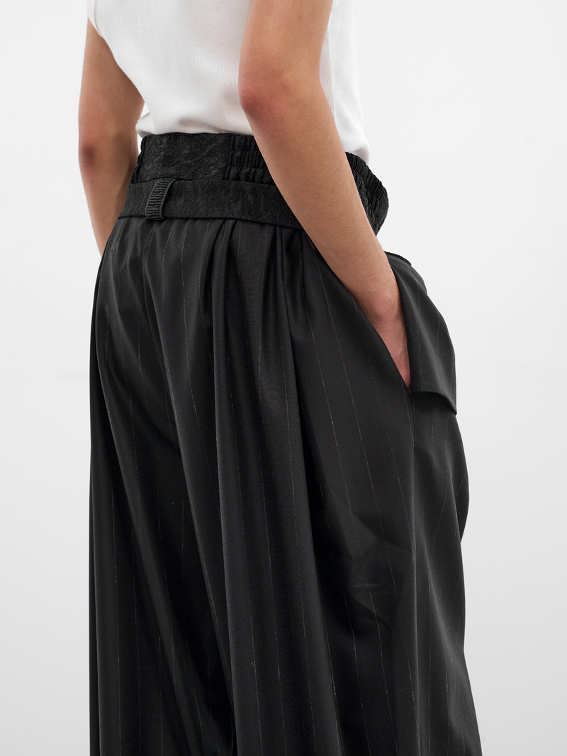 Kholong Navy Pinstripe Wool Trousers (KHOLONG-MIDNIGHT-STRIPES)