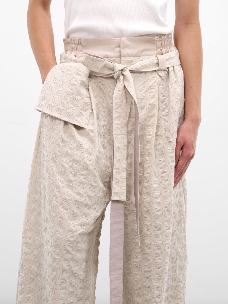 Kholong Beige Technical Wide Trousers (KHOLONG-FLEX-STONE)