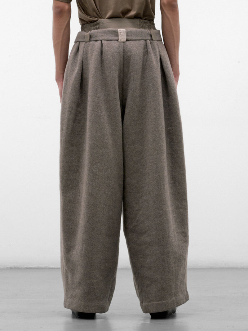 Gray Wool Kholong Trousers (KHOLONG-GREIGE-GREY)
