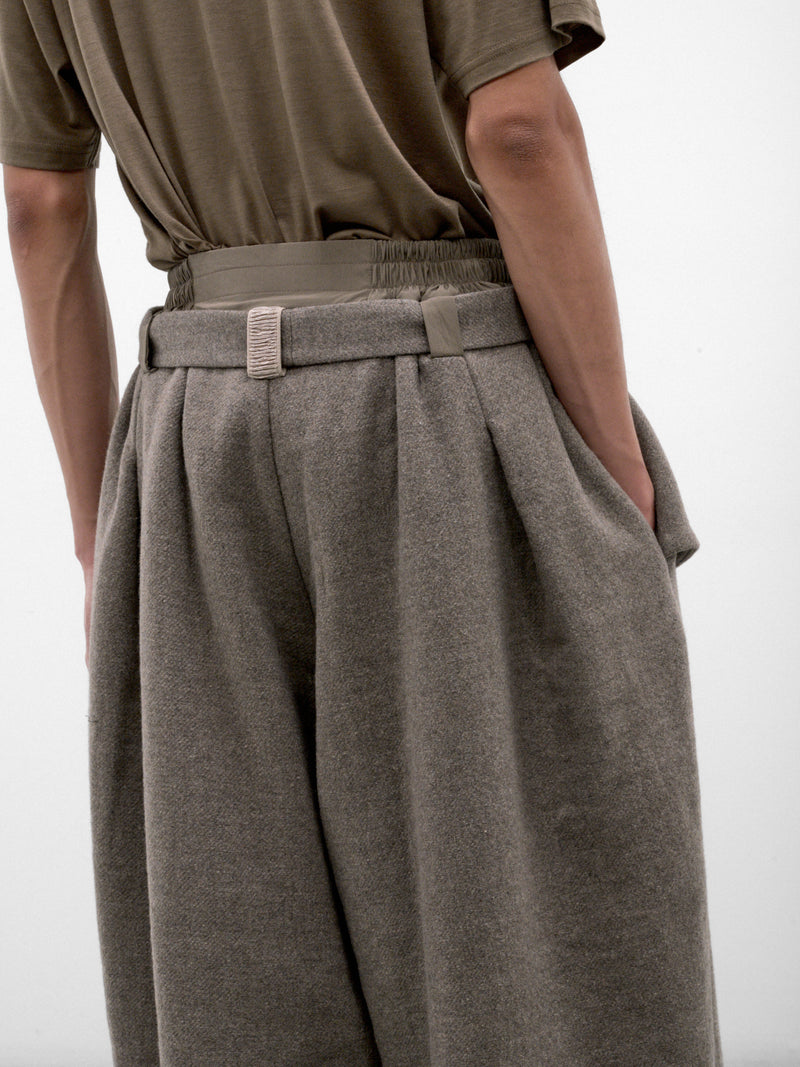 Gray Wool Kholong Trousers (KHOLONG-GREIGE-GREY)
