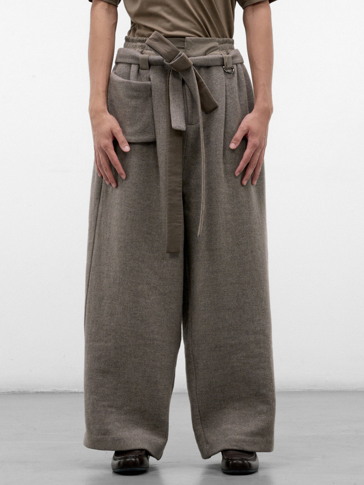 Gray Wool Kholong Trousers (KHOLONG-GREIGE-GREY)