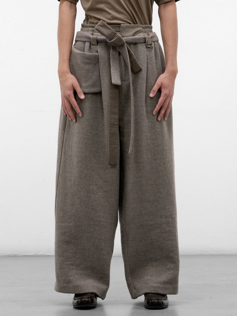 Gray Wool Kholong Trousers (KHOLONG-GREIGE-GREY)