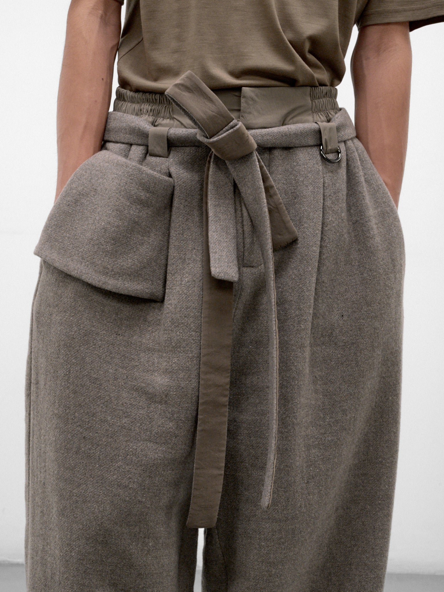 Gray Wool Kholong Trousers (KHOLONG-GREIGE-GREY)