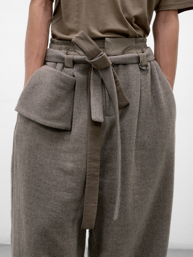 Gray Wool Kholong Trousers (KHOLONG-GREIGE-GREY)