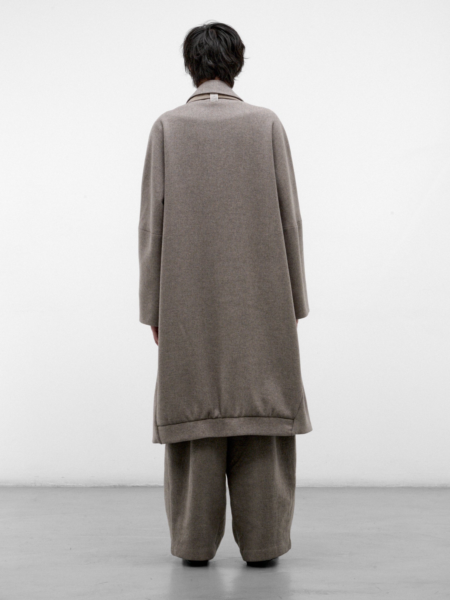 Gray Wool Kilong Kimono Coat (KILONG-GREIGE-GREY)
