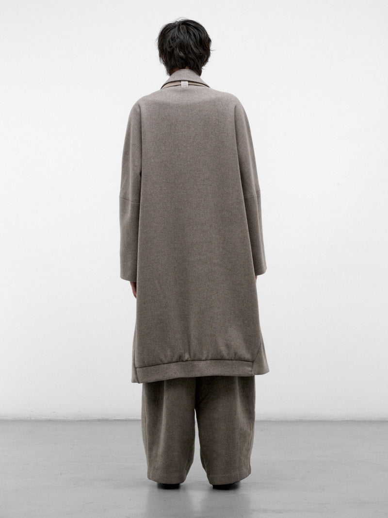 Gray Wool Kilong Kimono Coat (KILONG-GREIGE-GREY)