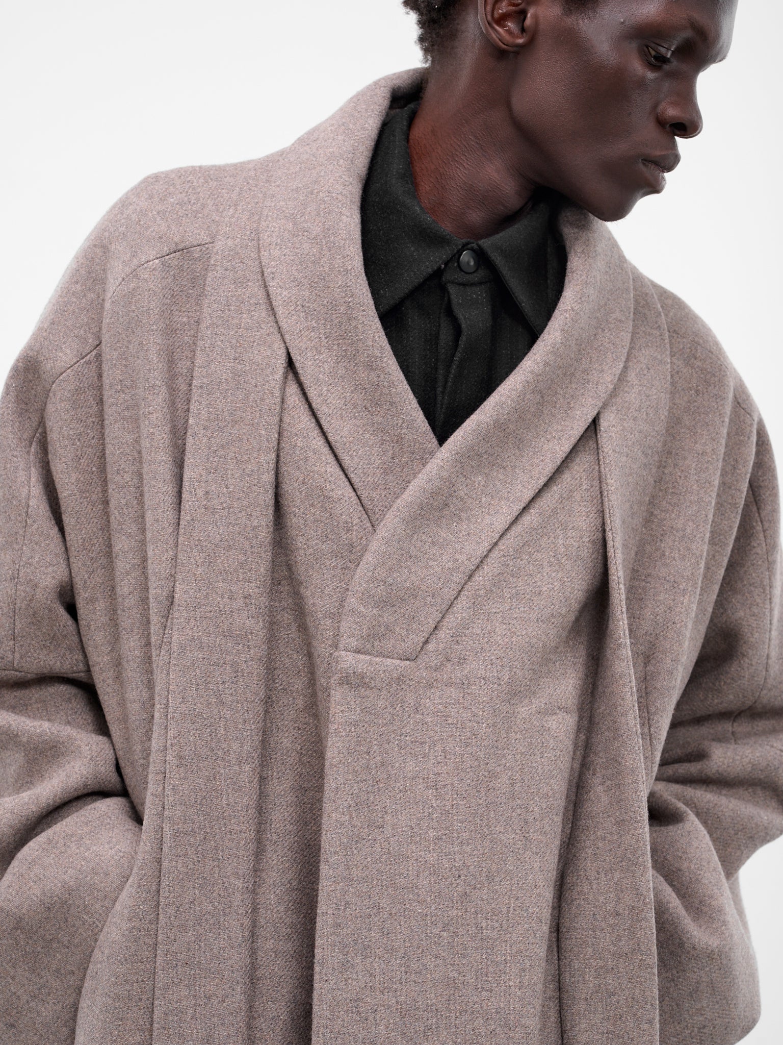 The Kilong Greige Wool Coat (KILONG-GREIGE)