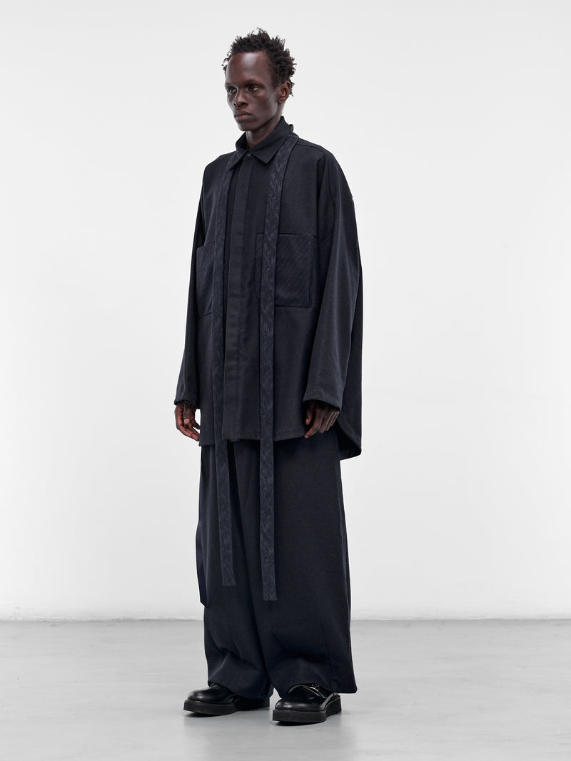 Kirtis Navy Wool Cape Shirt (KIRTIS-NAVY)