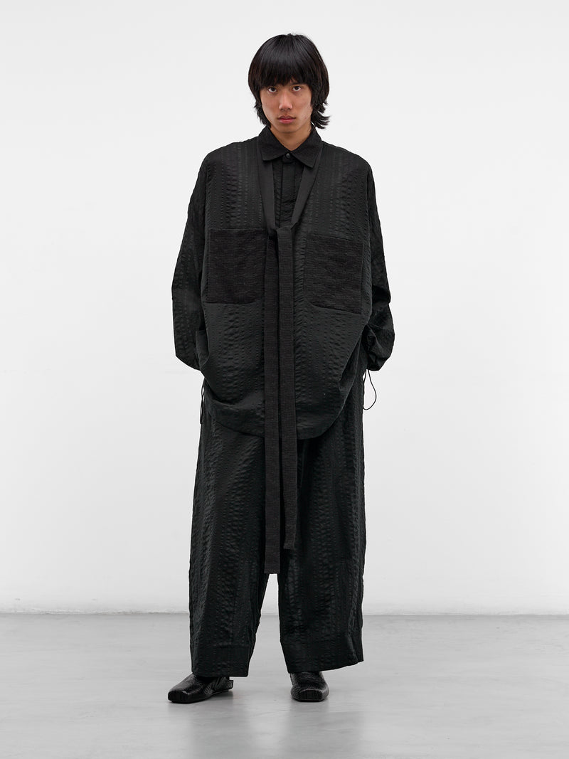 Kholong Black Technical Wide Trousers (KHOLONG-BLACK-DIAMOND)