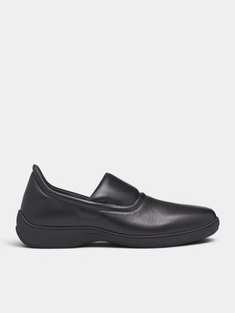 Black Leather Slip-On Sneakers (KKAW26FT02-112-BLACK)