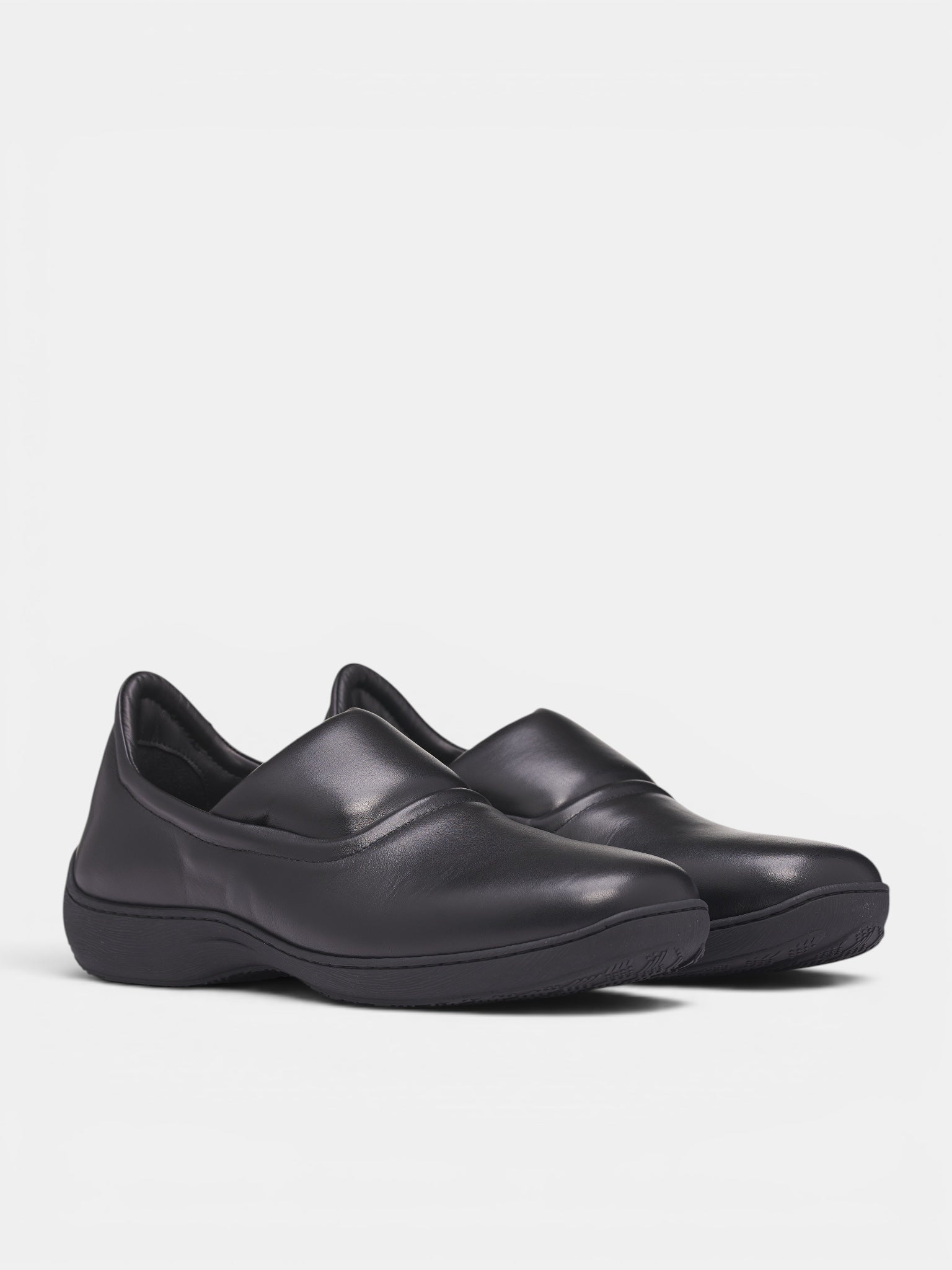 Black Leather Slip-On Sneakers (KKAW26FT02-112-BLACK)