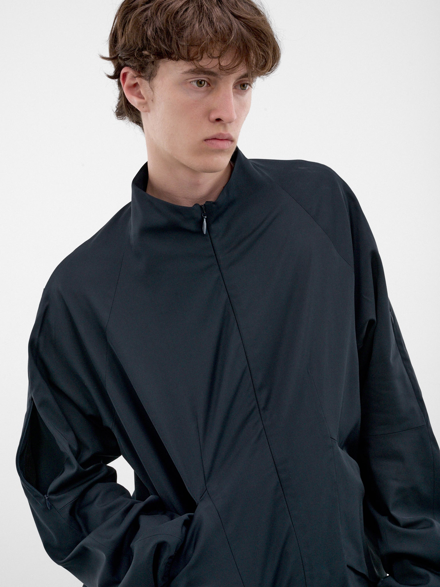 Petrol Blue Angular Zip Jacket (KKAW26J09-46-PETROL-BLUE)
