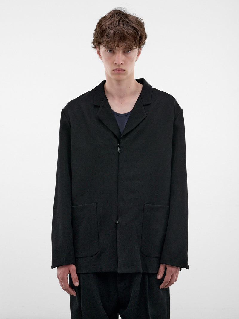 Black Relaxed Blazer Jacket (KKAW26J15-52-JET-BLACK)