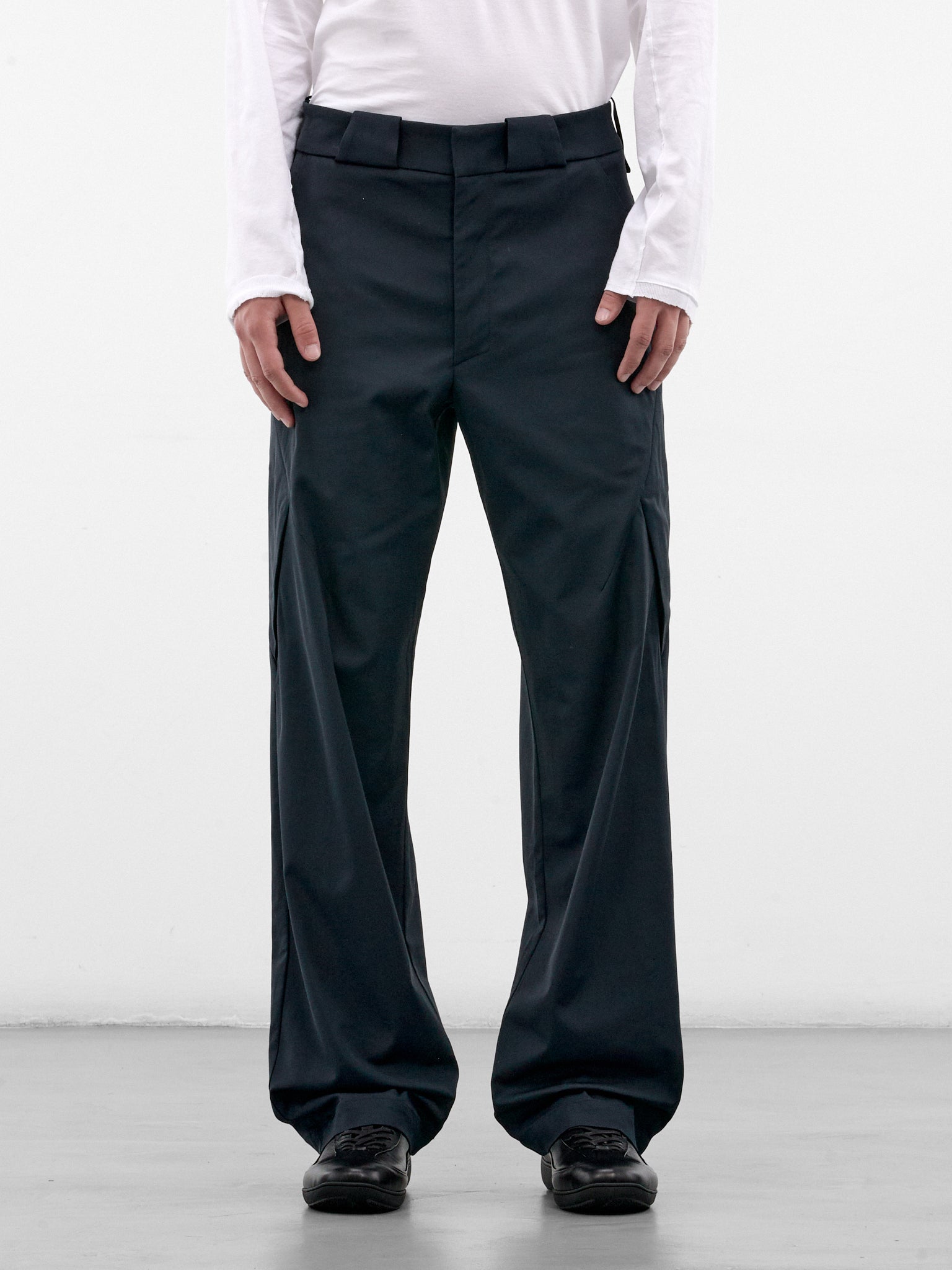 Blue Cotton Tailored Trousers (KKAW26T05-12-PETROL-BLUE)